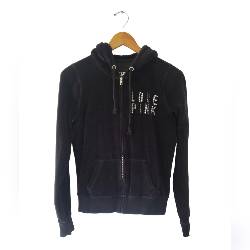 PINK by Victoria  Secrets. Black and Silver Jacket. Size Small. Zip Up J…